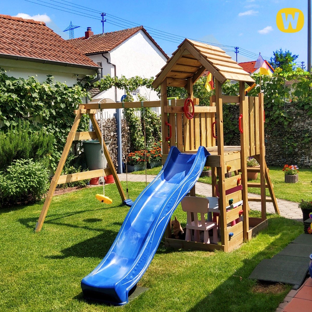 Spielturm Wickey MultiFlyer mit Holzdach 812092_k